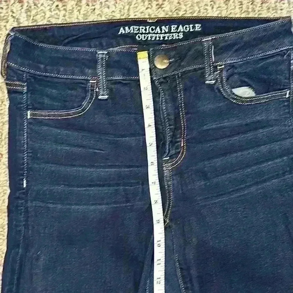 American Eagle Outfitters Dark Wash Denim Jeans Jeggings Women’s Size 10 - Picture 4 of 10